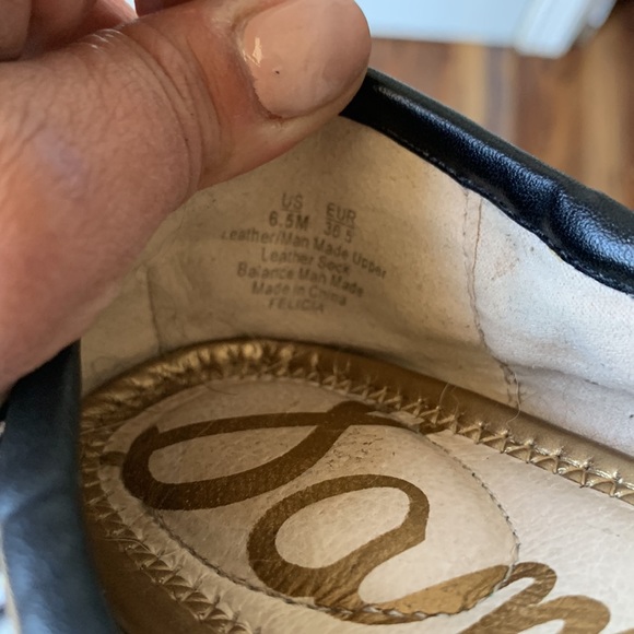 Sam Edelman Felicia Black and cream ballerina flat leather cow fur slip on shoes - Picture 7 of 7